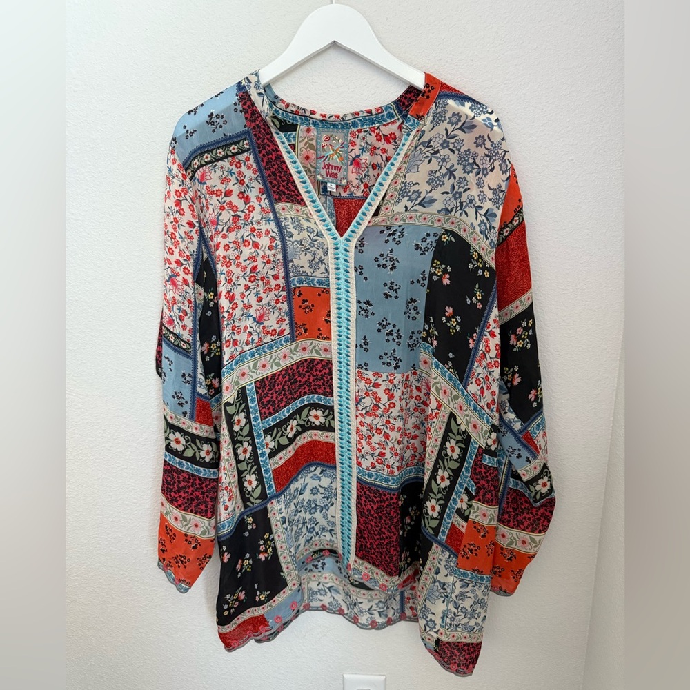 Johnny Was Eulia V-Neck Blouse XL